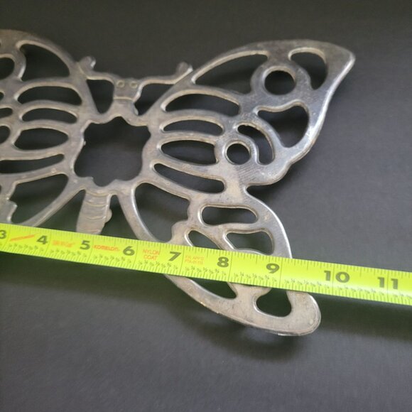 Butterfly-Shaped Leonard Silver-Plated Trivet With Decorative Cutout Design & Ru - Picture 6 of 6